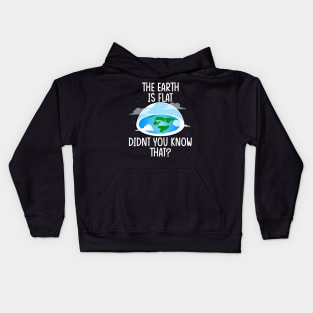 The Earth Is Flat Didn't You Know That world environment day Kids Hoodie